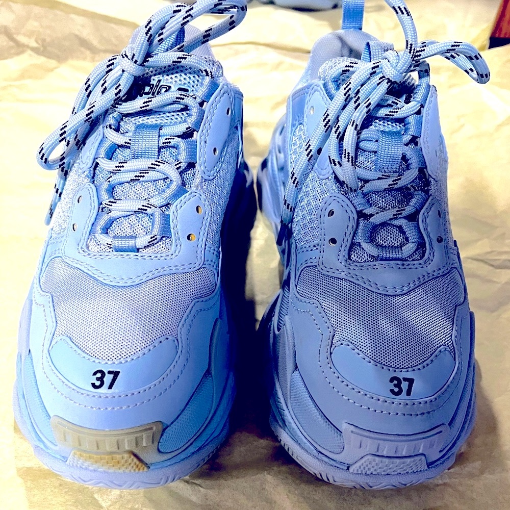 Baby blue triple S sneakers